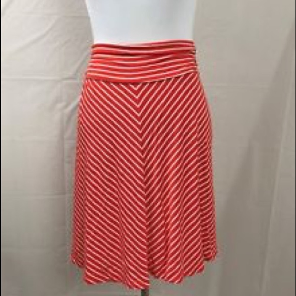 Coral striped skirt